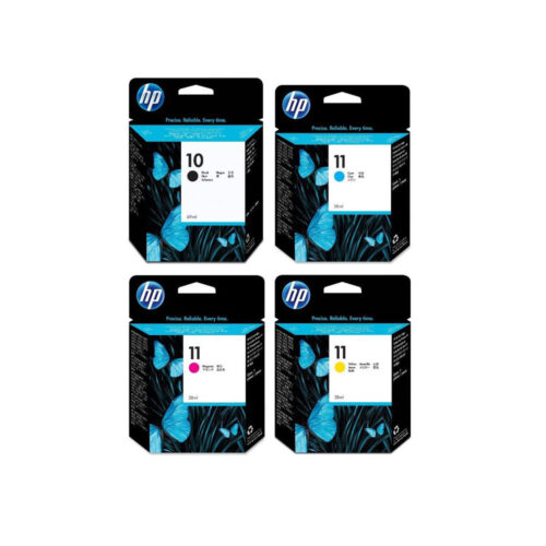 Genuine HP 10/11 Multi Pack Tri Colour Ink Cartridges