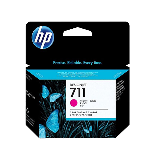 Genuine HP 711 Tri-pack 29ml Magenta Ink Cartridges (CZ135A)
